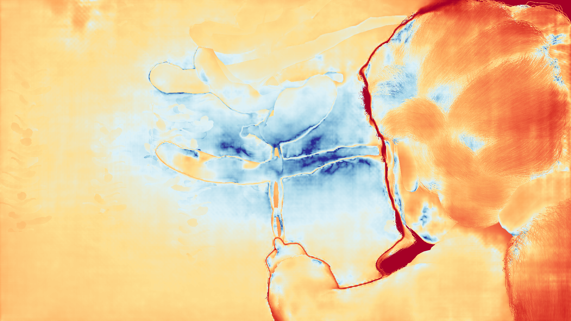 grayscale visualization of optical flow error