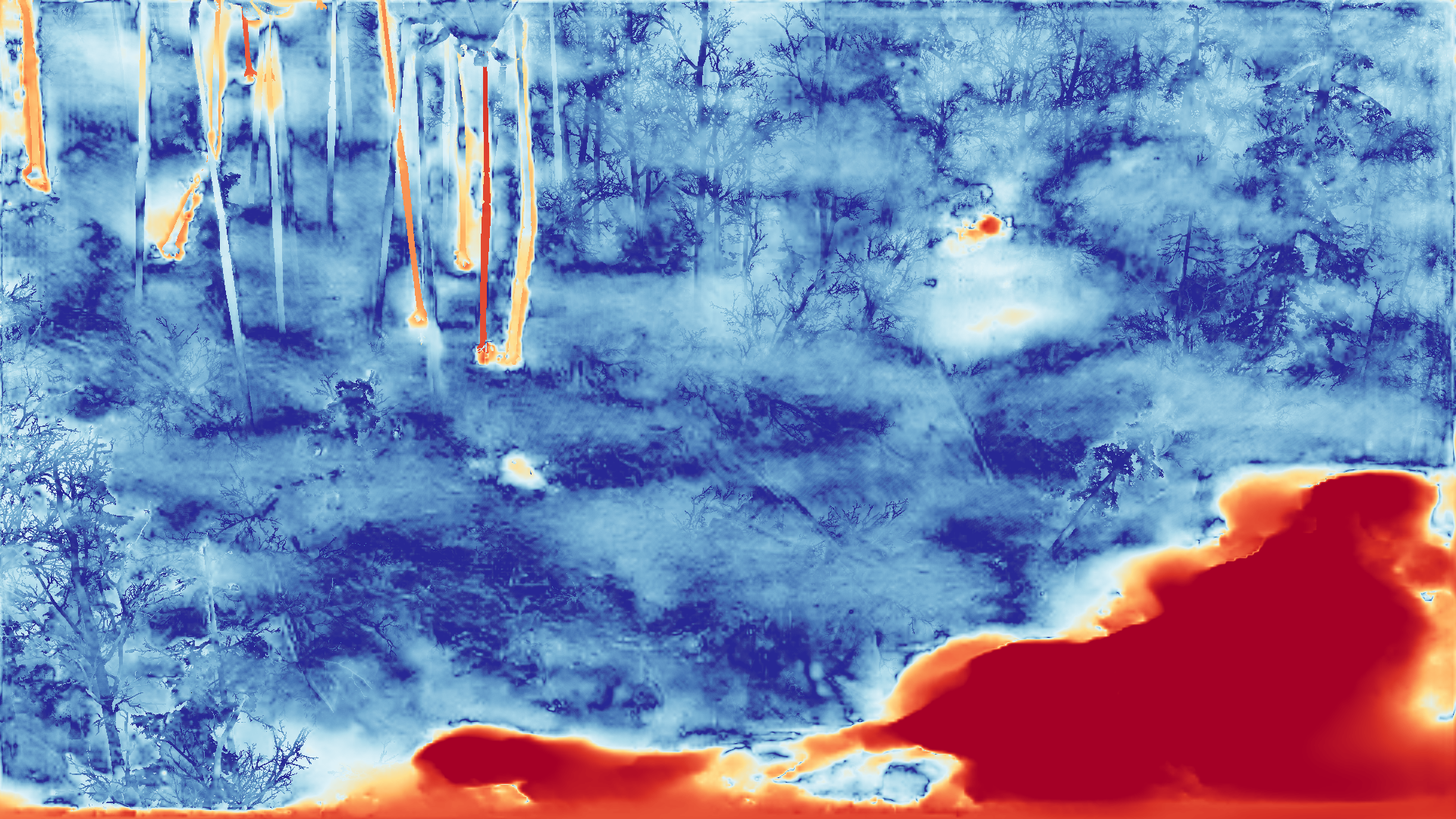 grayscale visualization of optical flow error