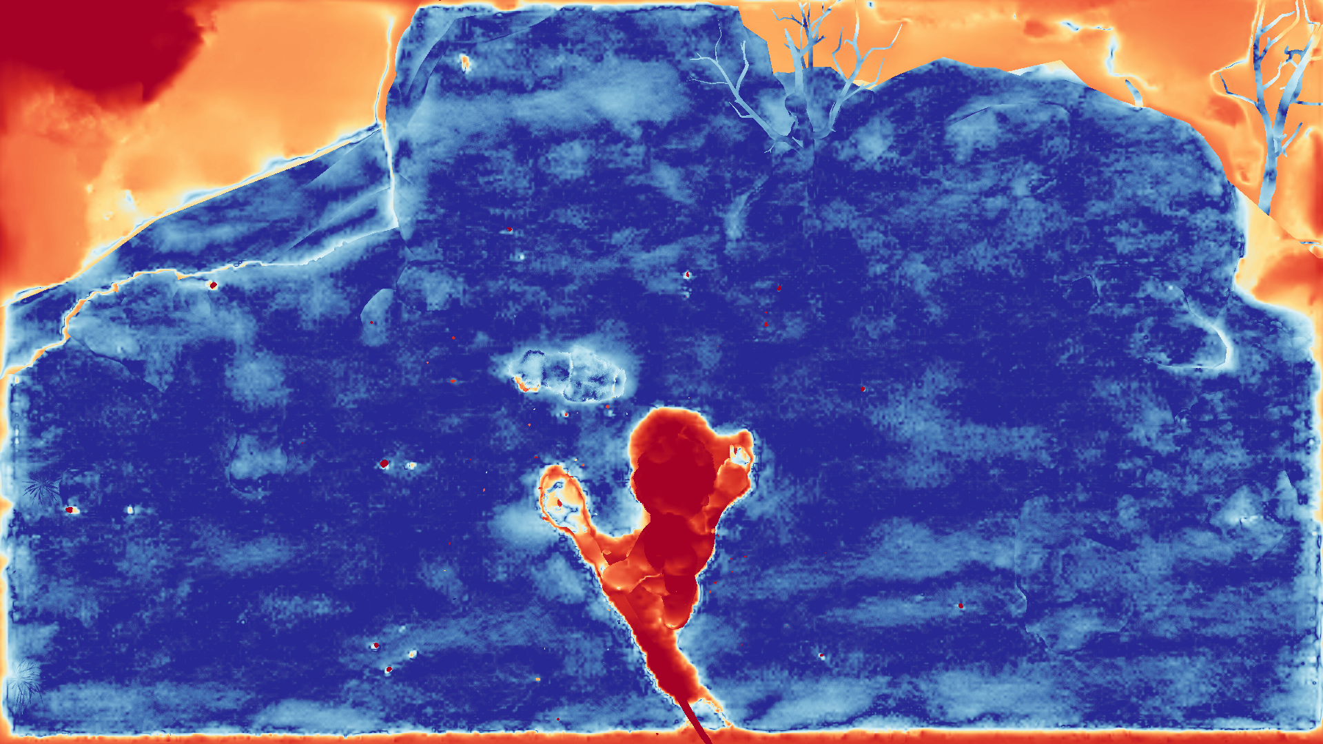 grayscale visualization of optical flow error