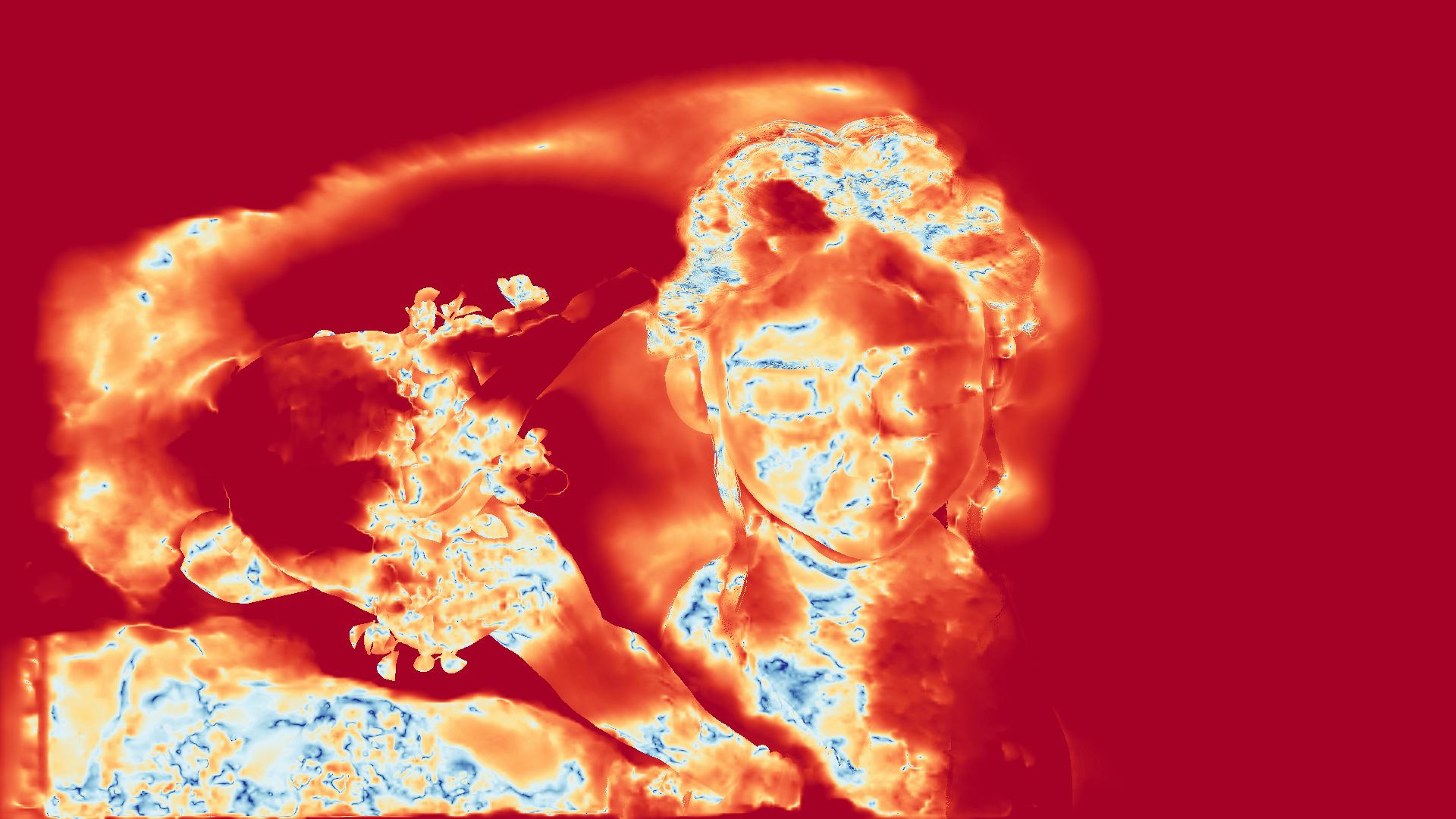 grayscale visualization of optical flow error
