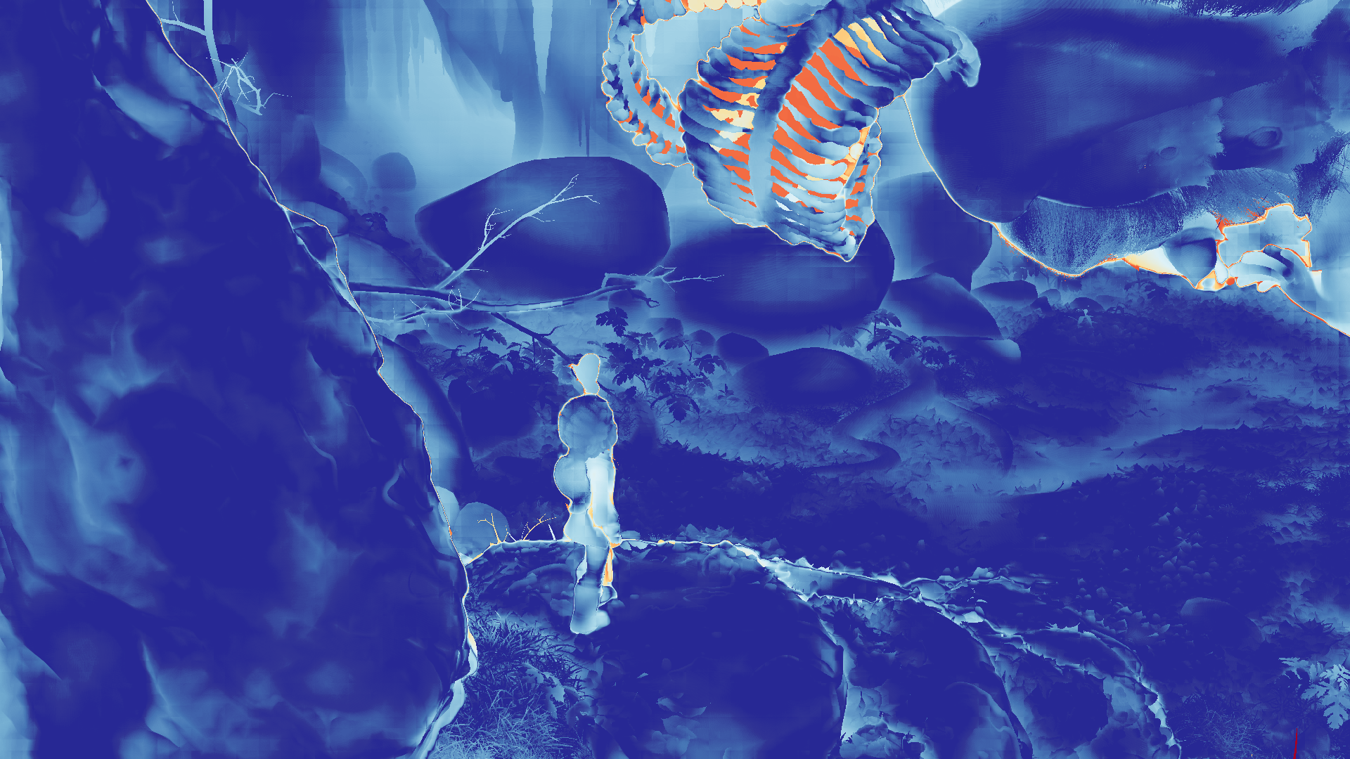 grayscale visualization of optical flow error